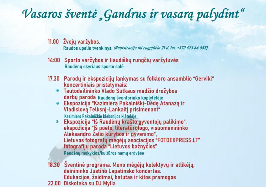 Raudėnų vasaros šventė “Gandrus ir vasarą palydint”